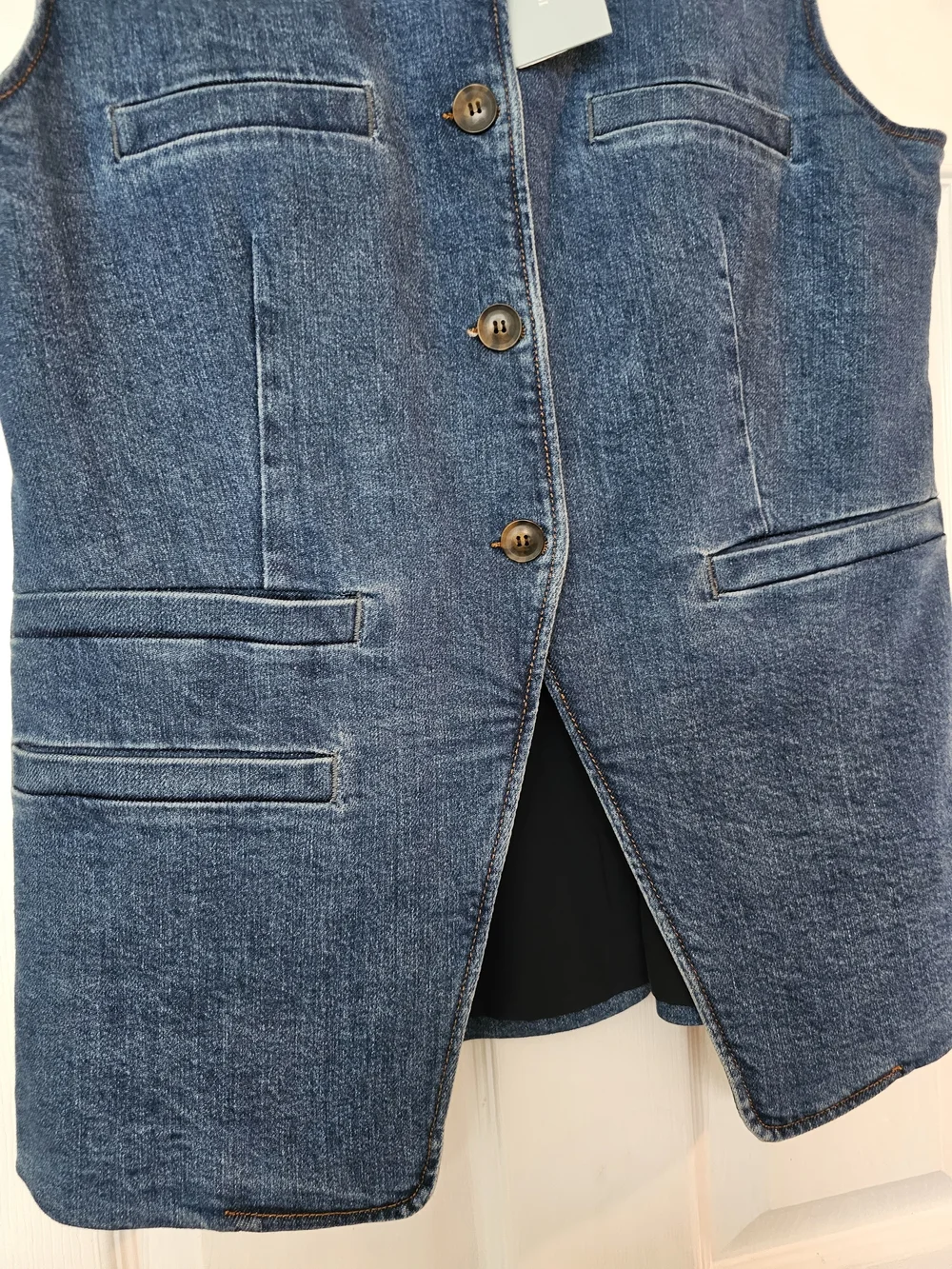 Antonio Melani Sleeveless Denim Vest - Blue - Picture 4 of 6